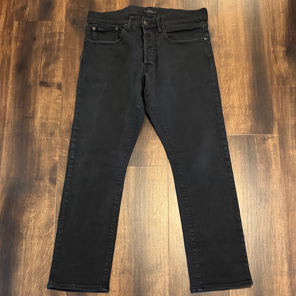 Polo by Ralph Lauren Varick Slim Straight Dark Denim Button-Fly Jeans